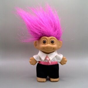 Russ Berrie Pink Hair Troll Doll Vintage Groom Tuxedo 3 Inch Figure 18323